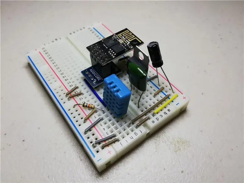 Eenvoudigste IoT-temperatuur- en vochtigheidsmeter