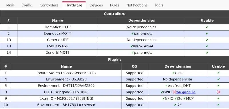 Impostazioni hardware RPIEasy