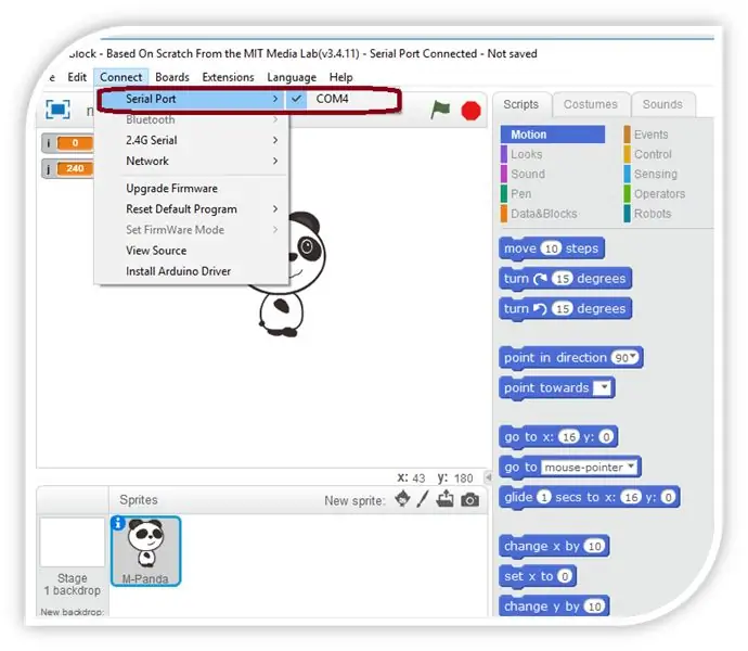 העלה קוד לרובוט MBot