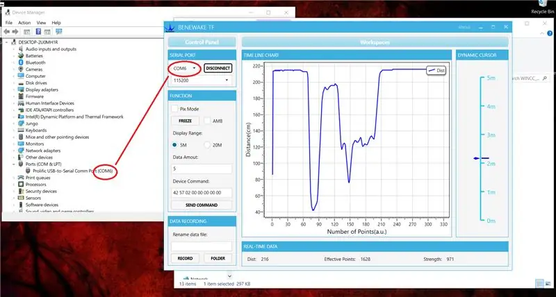 Pc-gebaseerde implementatie met de Benewake-app