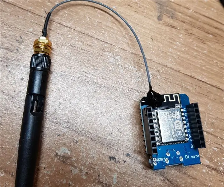 אנטנה חיצונית ל- ESP8266: 5 שלבים