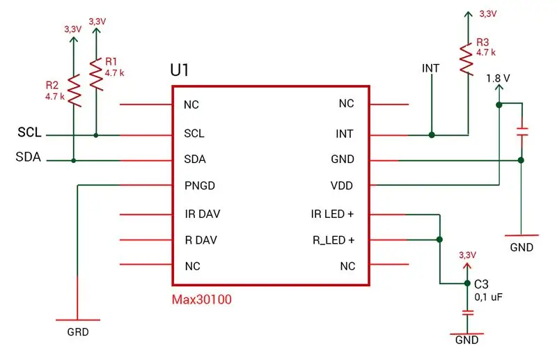 การเดินสายไฟ MAX30100