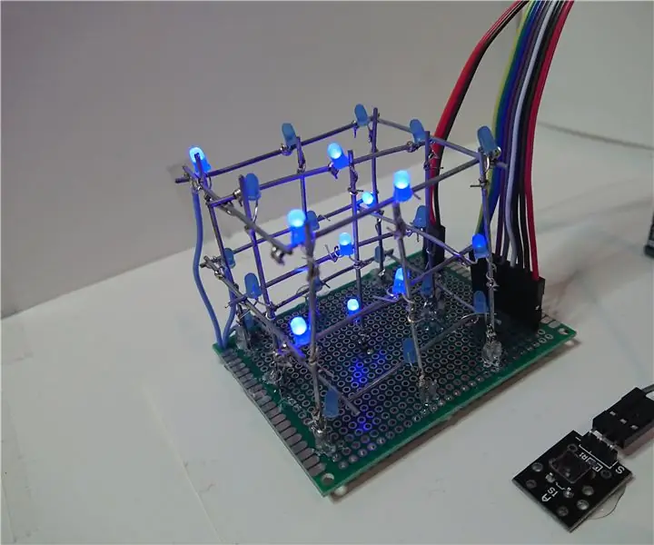 3D „Tic-Tac-Toe“ant LED kubo: 11 žingsnių