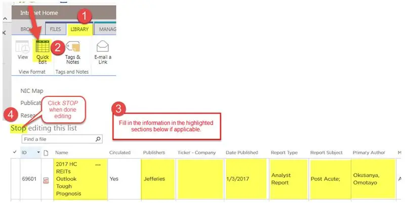 Selecció d'Edició ràpida per canviar el nom dels documents