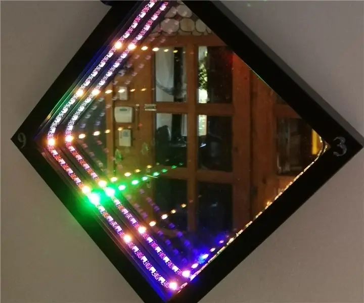 በ IKEA የምስል ፍሬም ውስጥ Infinity Mirror Wall Clock: 4 ደረጃዎች