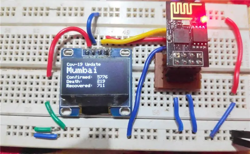 Covid-19 Mwisho Tracker Kutumia ESP8266