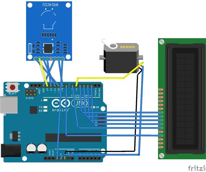 בקרת גישה לדלת RFID עם מונה: 8 שלבים