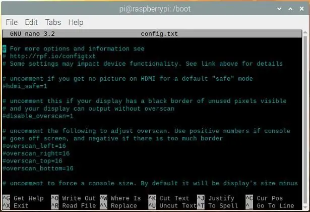 Raspberry Pi IOS (የቀድሞው Raspian) ውቅር - የተሰየመ ፋይል አርትዕ - Config.txt