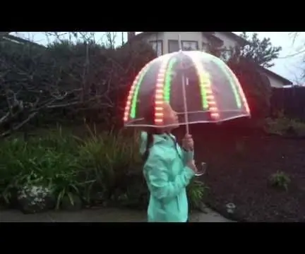 Rainbo Skyz, um guarda-chuva LED hackeável: 9 etapas (com fotos)