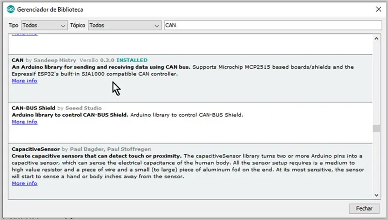 Biblioteca Arduino - CAN