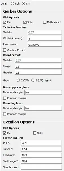 FlatCam: Configuración