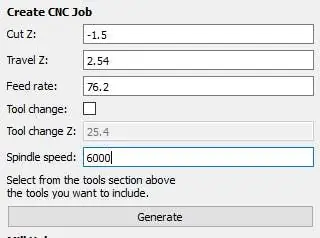 FlatCam: Generer CNC -jobb (drill)