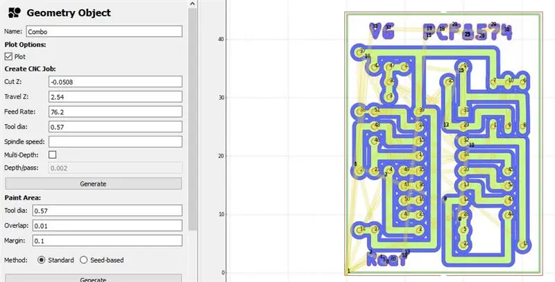 FlatCam: Generar trabajo CNC (silkBottom)