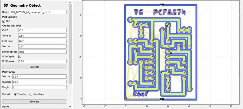 FlatCam: Generar trabajo CNC (contorno)