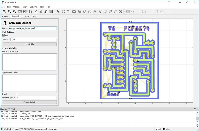 FlatCam: Generar archivo Gcode