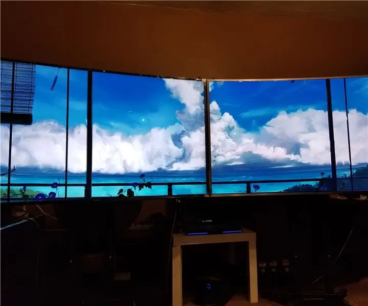 Persediaan TV Melengkung Dual 55 inci untuk Monitor PC: 6 Langkah (dengan Gambar)