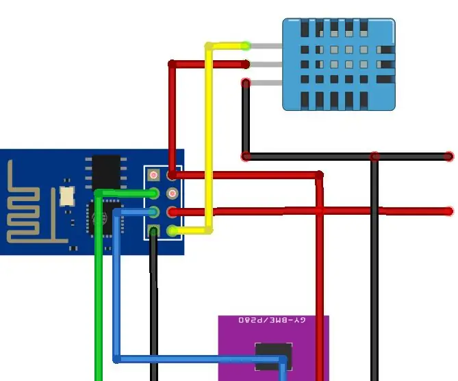 One More Arduino Weather Station (ESP-01 & BMP280 & DHT11 & OneWire): 4 trinn