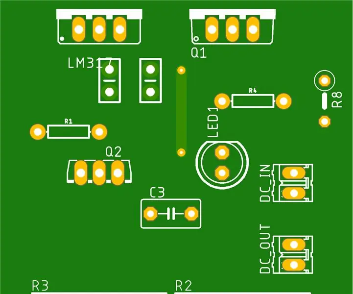 ספק כוח משתנה באמצעות LM317 (פריסת PCB): 3 שלבים