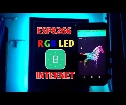 IOT: ESP 8266 Nodemcu, BLYNK Tətbiqindən istifadə edərək İnternet üzərindən RGB LED Şeridini İdarə Edir: 9 Addım