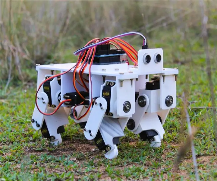 3D drukāts Arduino darbināms četrkājains robots: 13 soļi (ar attēliem)