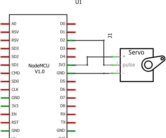 Servokontroll med NodeMCU og Blynk - i IOT -plattform: 3 trinn