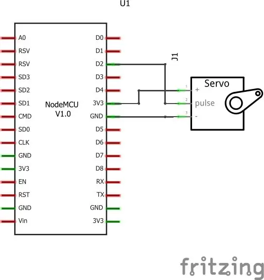 Servo -ohjaus NodeMCU: lla ja Blynkillä | IOT -alustassa