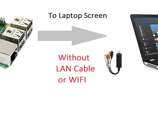 Conectați Raspberry Pi la ecranul laptopului fără cablu LAN sau WIFI: 9 pași