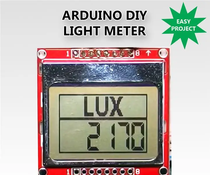 Arduino DIY Light Meter Dengan Sensor BH1750: 6 Langkah (dengan Gambar)