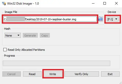 Écrire le système d'exploitation Raspbian sur la carte SD