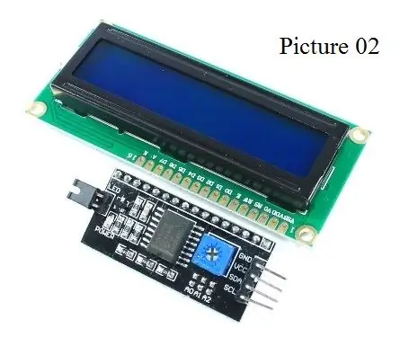 Controle de luz de fundo I2C de um display LCD 1602/2004 ou HD44780 etc