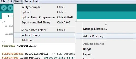 Импортирайте библиотеката Arduino