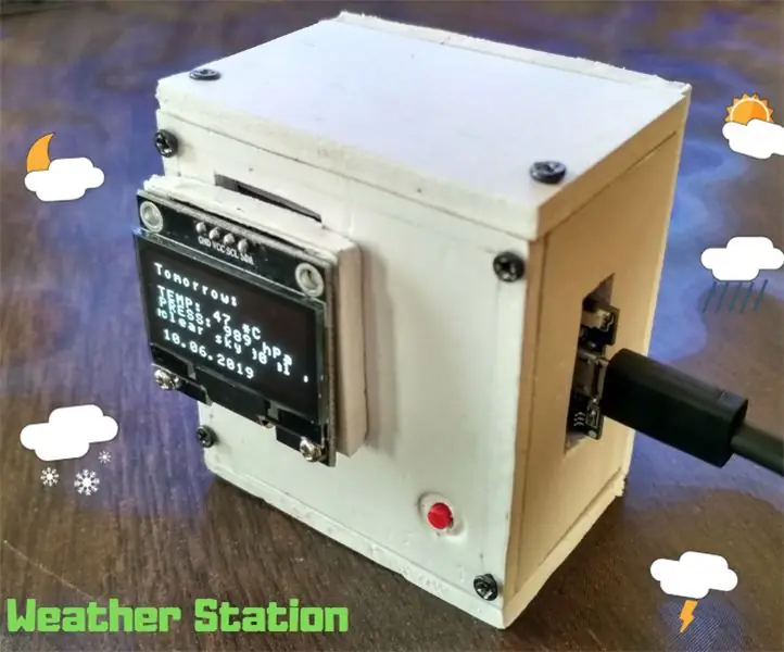 Simple Weather Station V2.0: 5 stappe (met foto's)