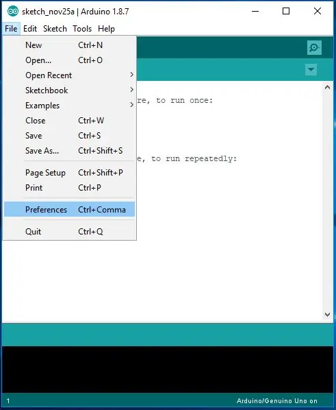 Nustatydami „Arduino IDE“, įdiekite „Esp8266 Board“