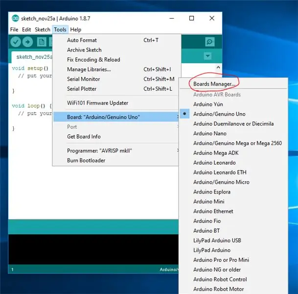 Configurando Arduino IDE, instale la placa Esp8266