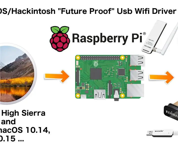 Uusim MacOS/Hackintosh High Sierra 10.13 USB -WiFi draiveri tulevikukindel lahendus Raspberry Pi abil: 4 sammu