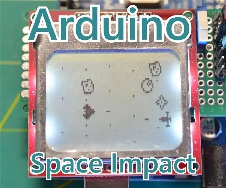 "Space Impact" -spel med gyrosensor och Nokia 5110 LCD: 3 steg