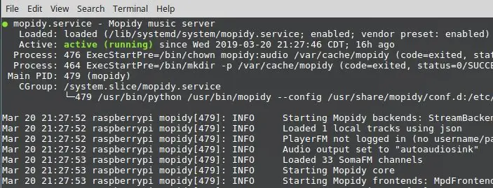 Configurar Mopidy como serviço