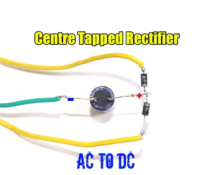 แปลง AC เป็น DC โดย Center Tapped Rectifier: 5 ขั้นตอน