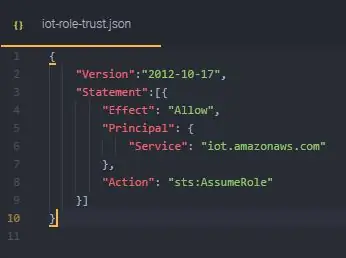 إنشاء ملف Iot-role.trust.json