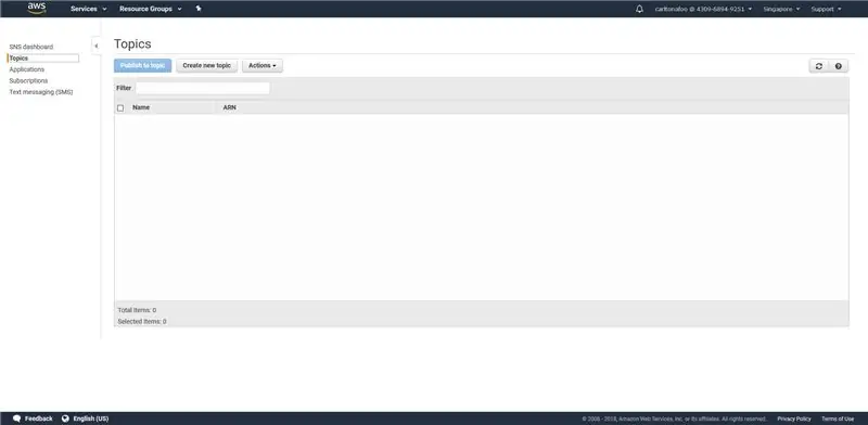 Buat Topik AWS SNS (Bahagian 1)