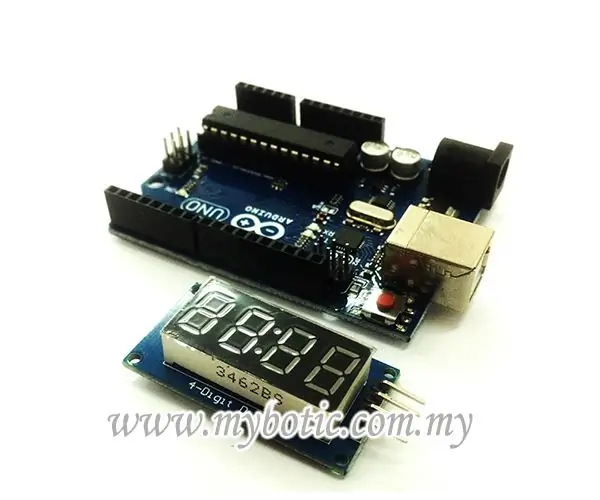 Tutorial Cara Memaparkan Antara Muka 4-Digit Dengan Arduino UNO: 6 Langkah (dengan Gambar)