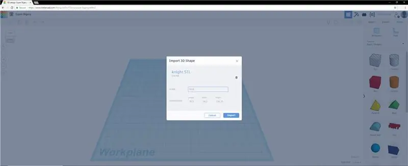 Importimi në TInkerCAD