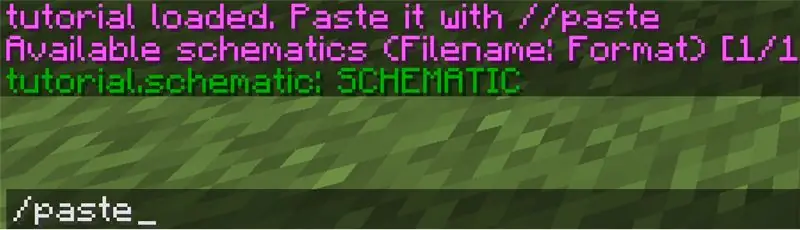 Adăugarea schemei la lumea Minecraft