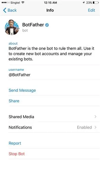 Imposta il bot di Telegram