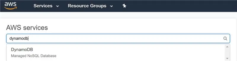 Postavite DynamoDB