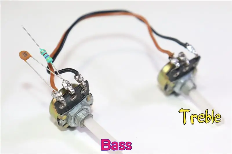 Volume-, bas- en treble-circuit in audioversterker