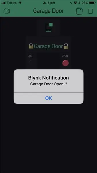 Arduino Garage Door Alarm With Blynk