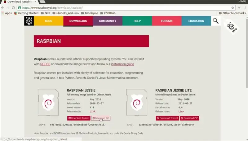 SD karta Raspbian quraşdırılması