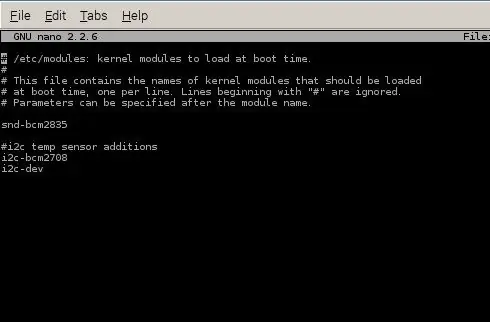 Postavite I2C modul na Load at Boot