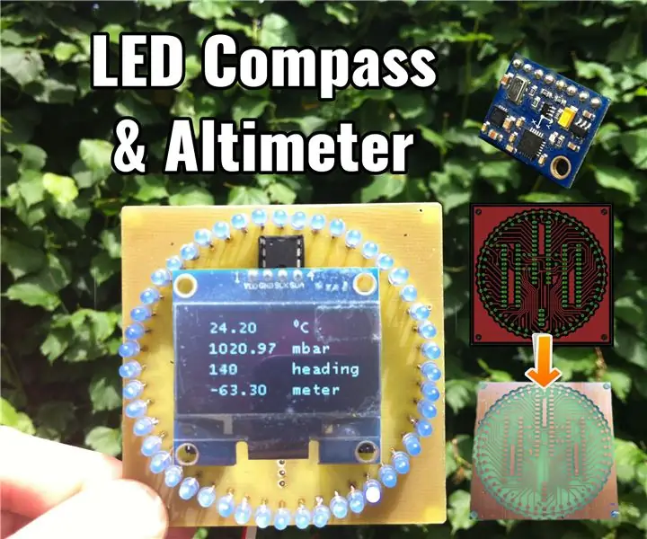 מצפן LED ומד גובה: 7 שלבים (עם תמונות)